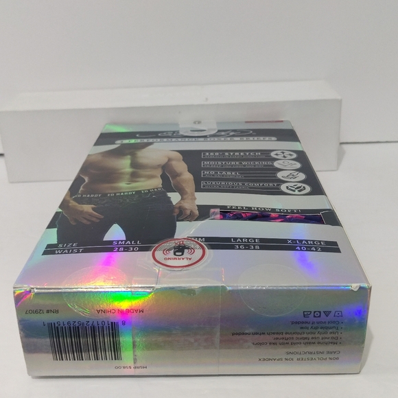 Ed Hardy Boxer Briefs Men’s 4 Pack Size Medium Performance Stretch Grunge NWT - Picture 7 of 7